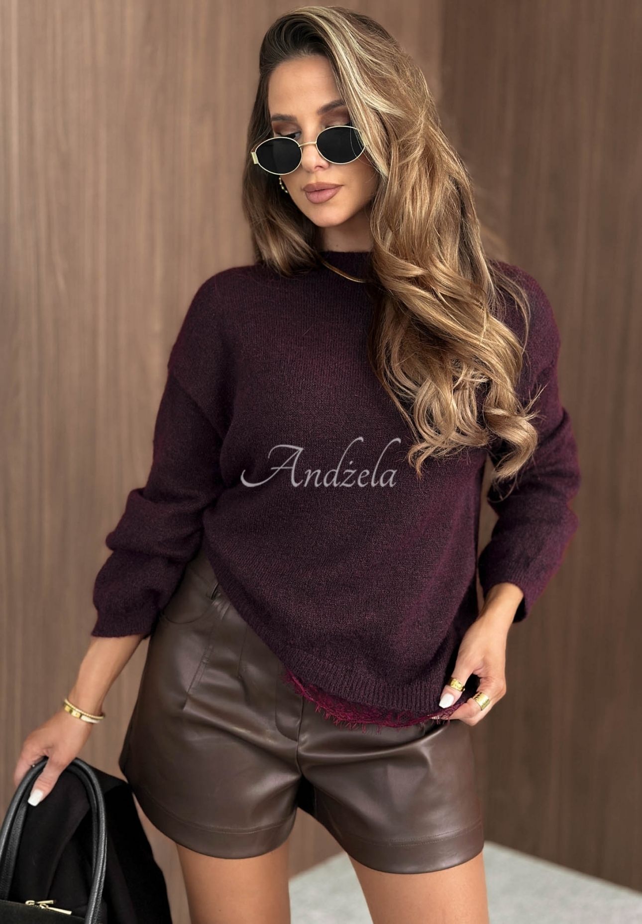 Soft Sweater with Lace and Cloud Embrace Wool in Berry