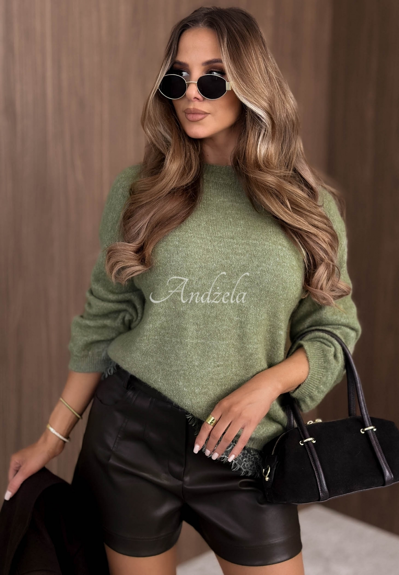 Soft Sweater with Lace and Cloud Embrace Wool in Pistachio
