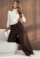 Sweter z golfem i ozdobnymi guzikami The Everyday burgundowy