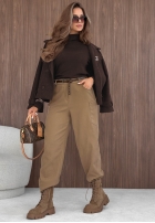 Lekki sweter z golfem Daily Drama czarny