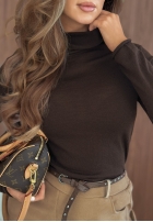 Lekki sweter z golfem Daily Drama czarny