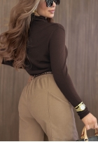 Lekki sweter z golfem Daily Drama czarny