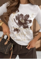 T-shirt z nadrukiem Blush Rose biały