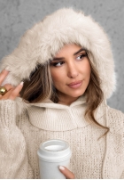 Komin balaclava z futerkiem Winter Crush mokka