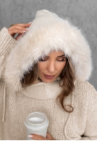 Komin balaclava z futerkiem Winter Crush mokka