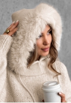 Komin balaclava z futerkiem Winter Crush mokka