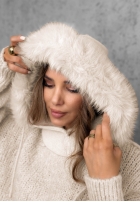 Komin balaclava z futerkiem Winter Crush mokka