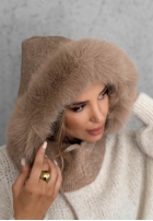 Komin balaclava z futerkiem Winter Crush mokka