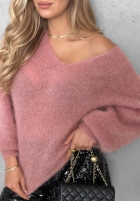 Sweter z dekoltem w serek Chilly Mornings niebieski