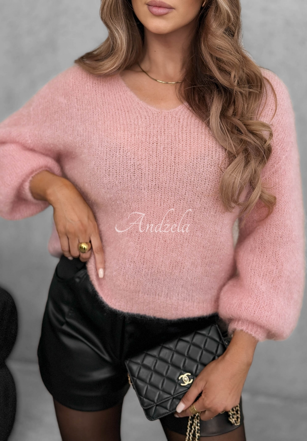 "Touch Of Autumn" Light Pink Cashmere Sweater