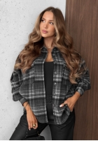 Koszula z kołnierzem w kratę Maple Plaid granatowa