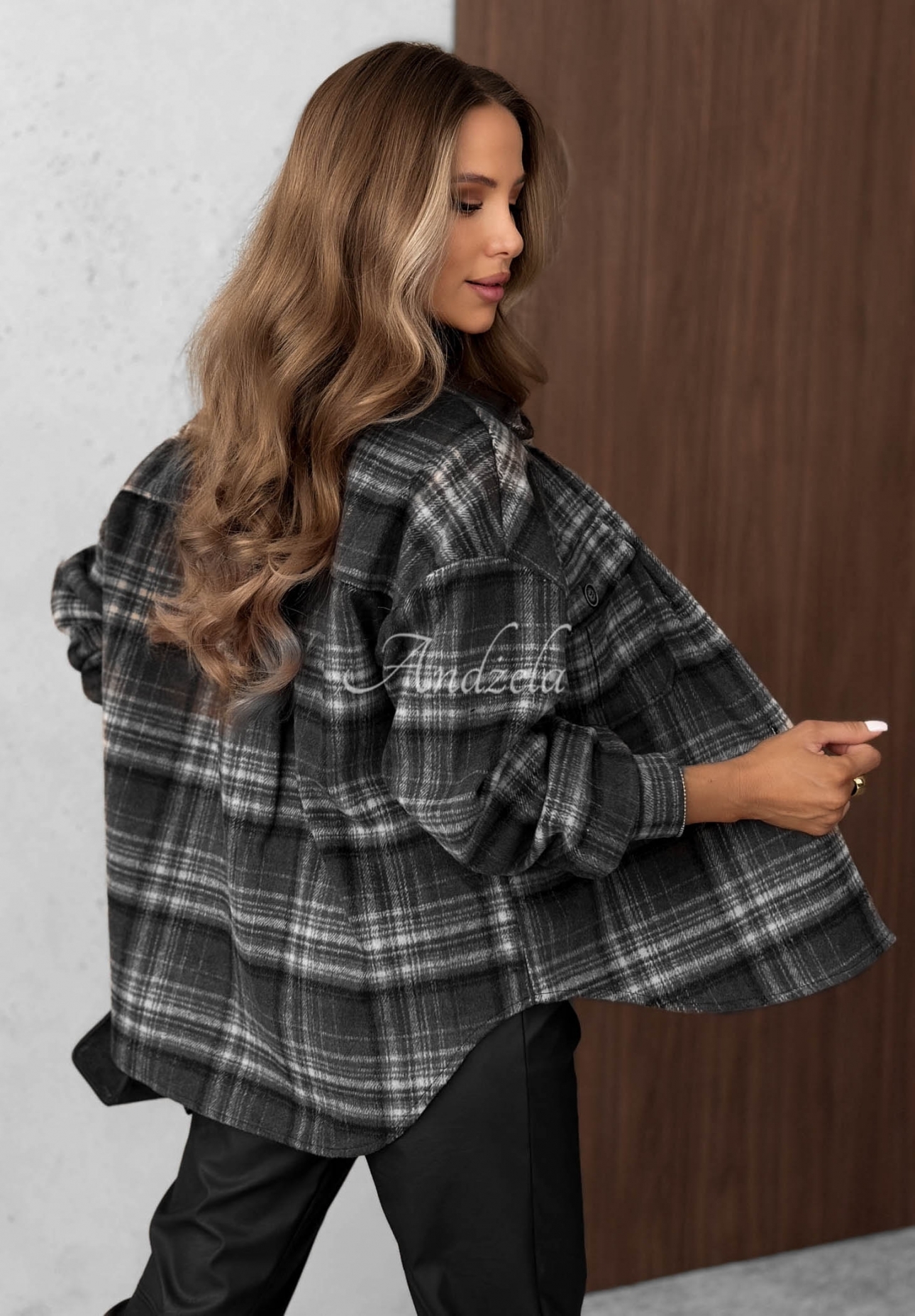Maple Plaid Black Checkered Wool Shirt