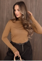 Lekki sweter z golfem Daily Drama czarny