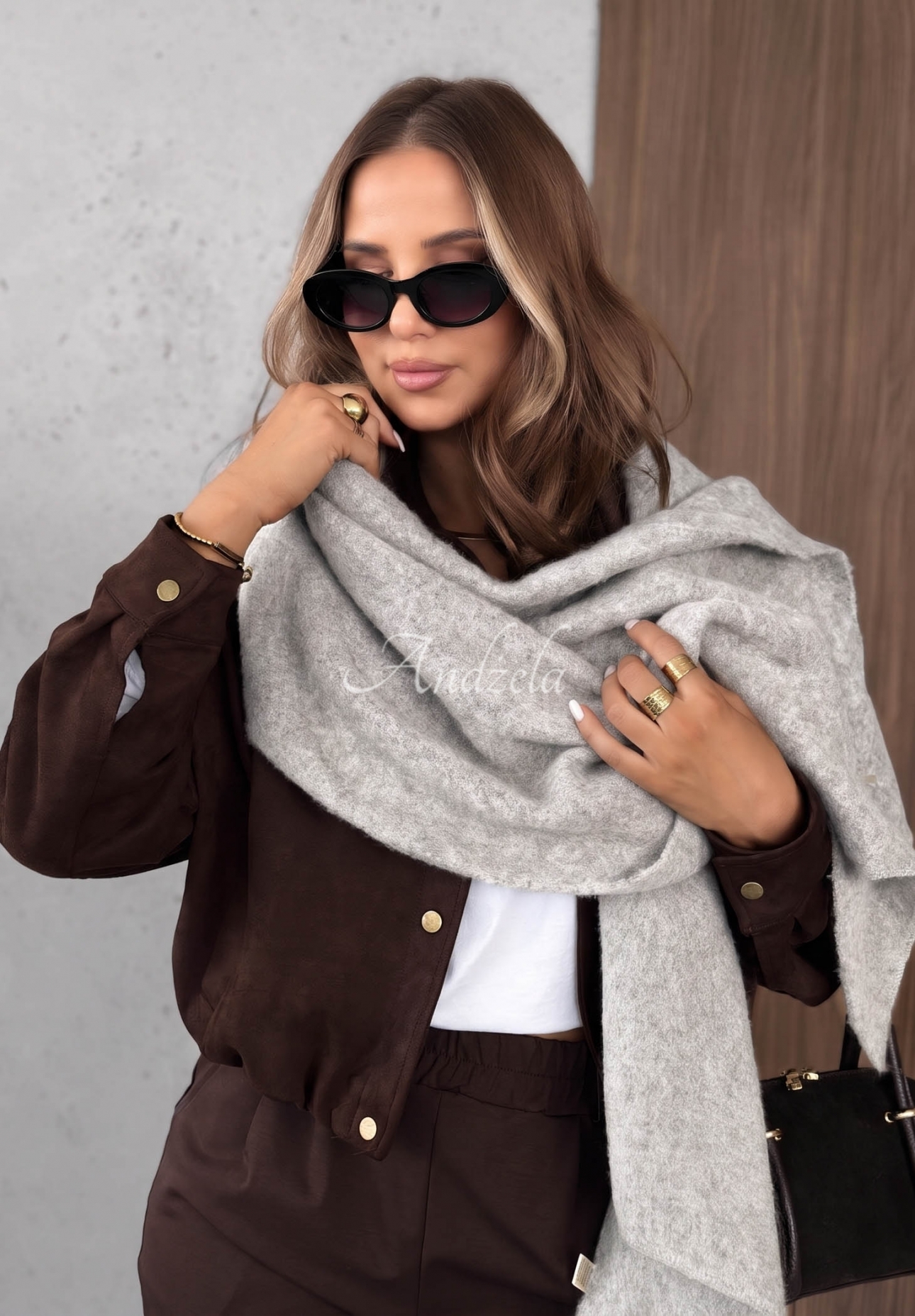 Copper Sky Gray Wool Scarf