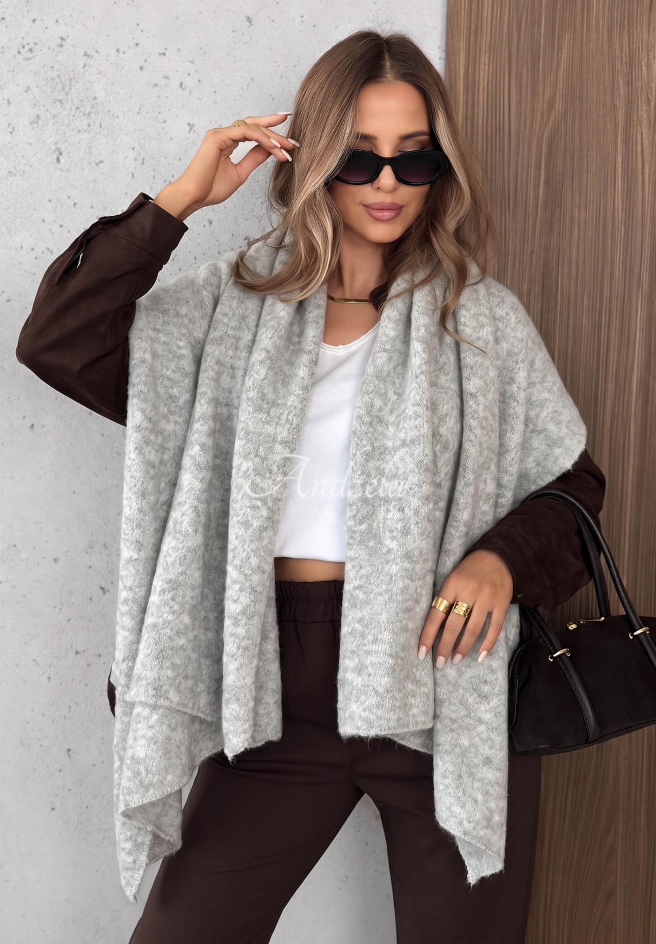 Copper Sky Gray Wool Scarf