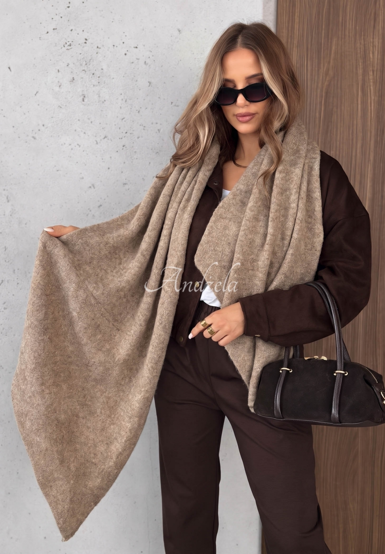 Copper Sky Beige Wool Scarf