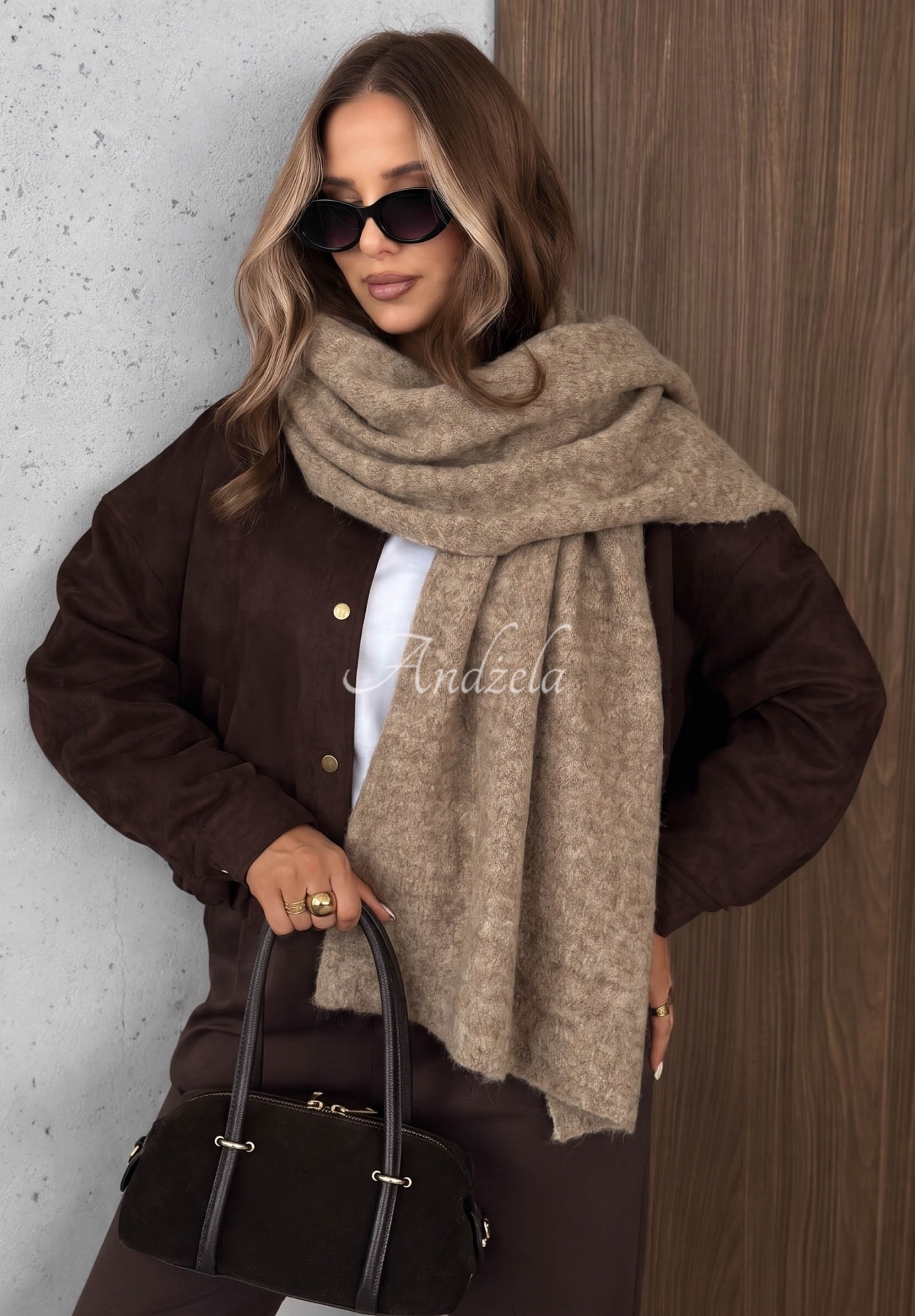 Copper Sky Beige Wool Scarf