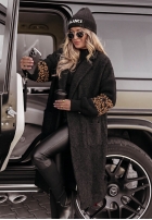 Długi Coat z imitacji kożucha Love  in black