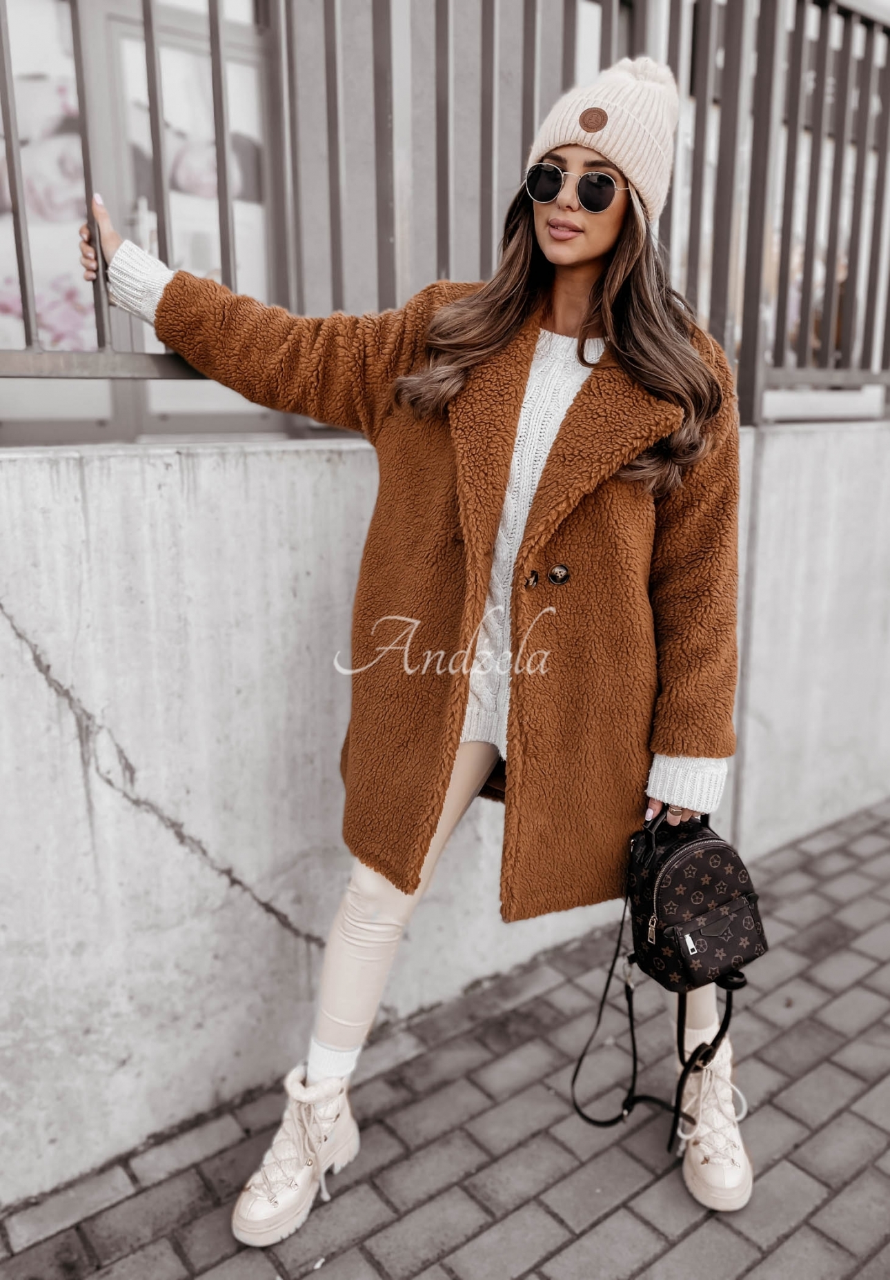 Long Helsinki Red Sheepskin Coat