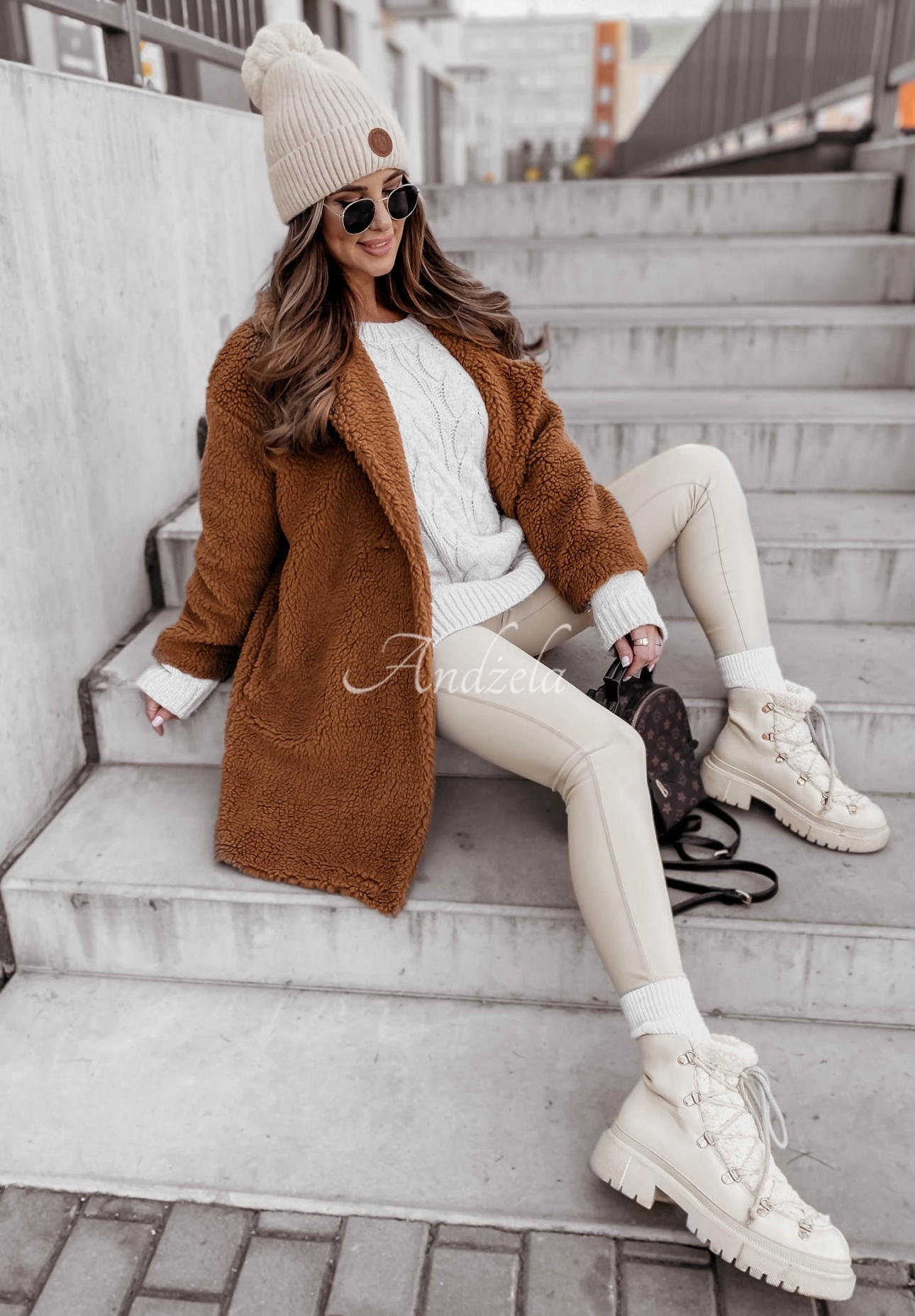 Long Helsinki Red Sheepskin Coat