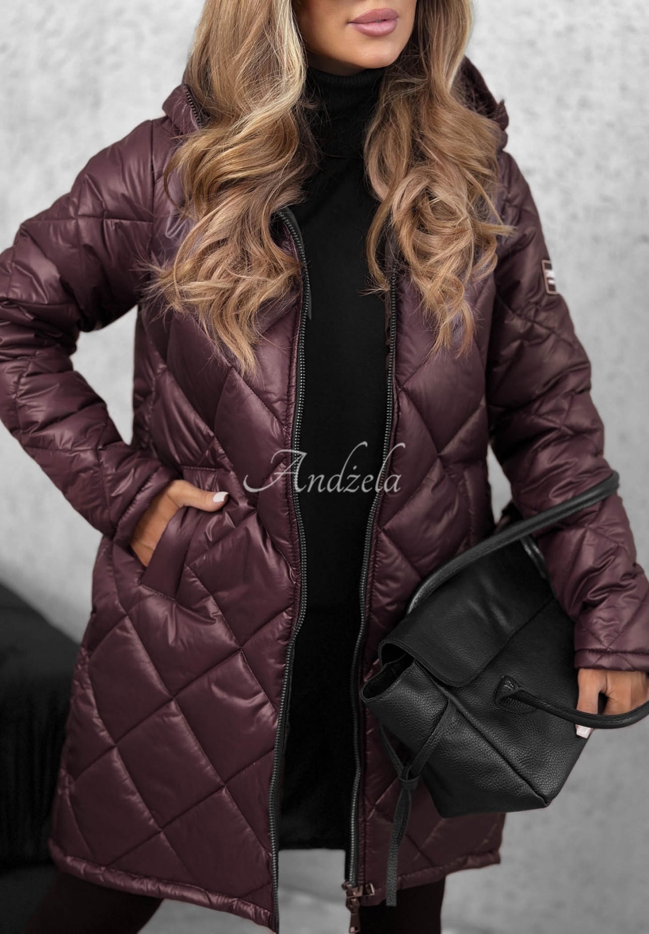 Trust Your Intuition Long Quilted Jacket in Berry