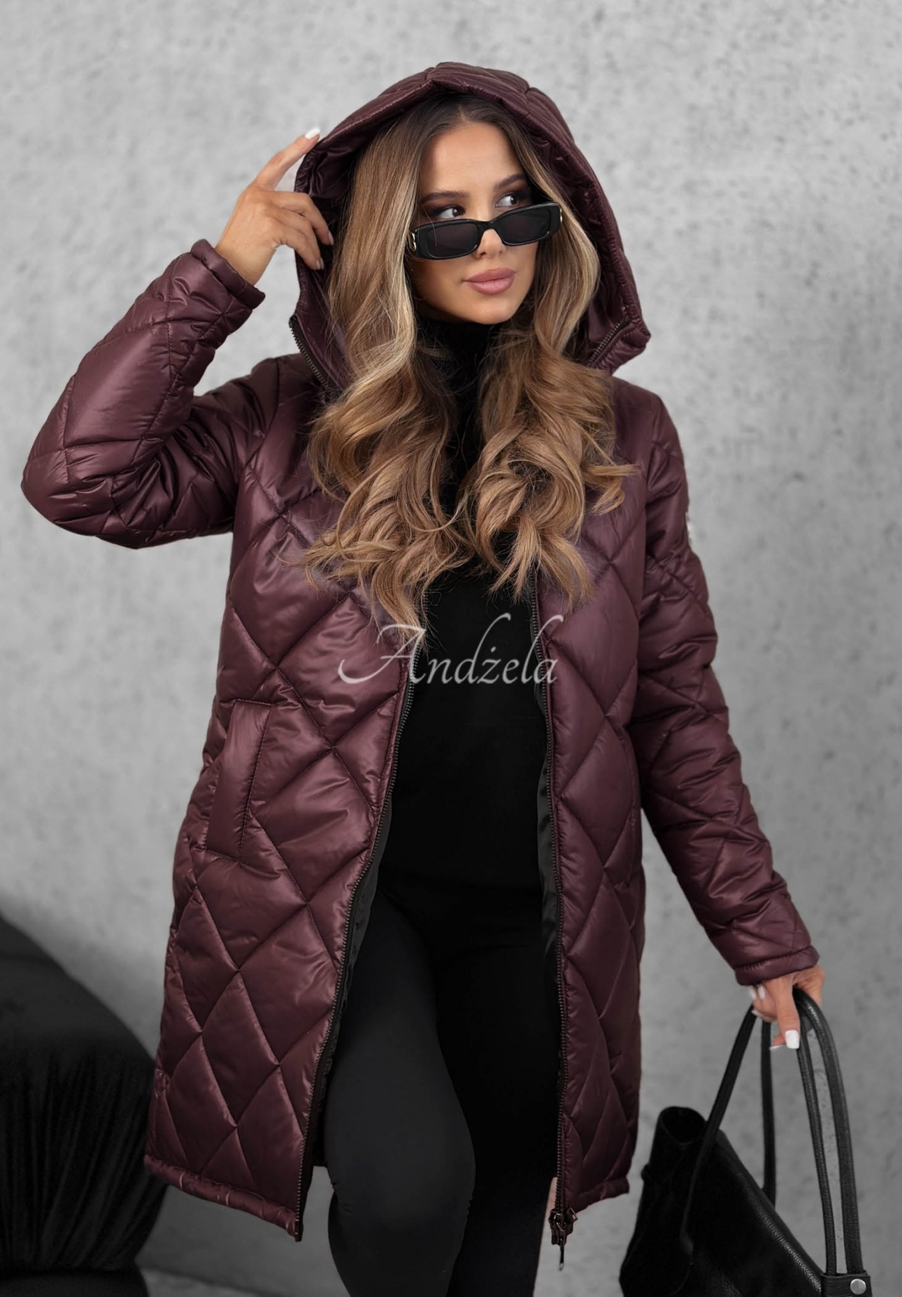 Trust Your Intuition Long Quilted Jacket in Berry