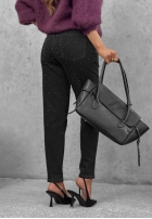 Spodnie jeansowe mom fit z kryształkami Glitter Affair czarne