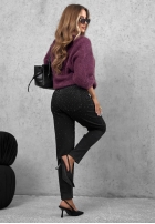 Spodnie jeansowe mom fit z kryształkami Glitter Affair czarne