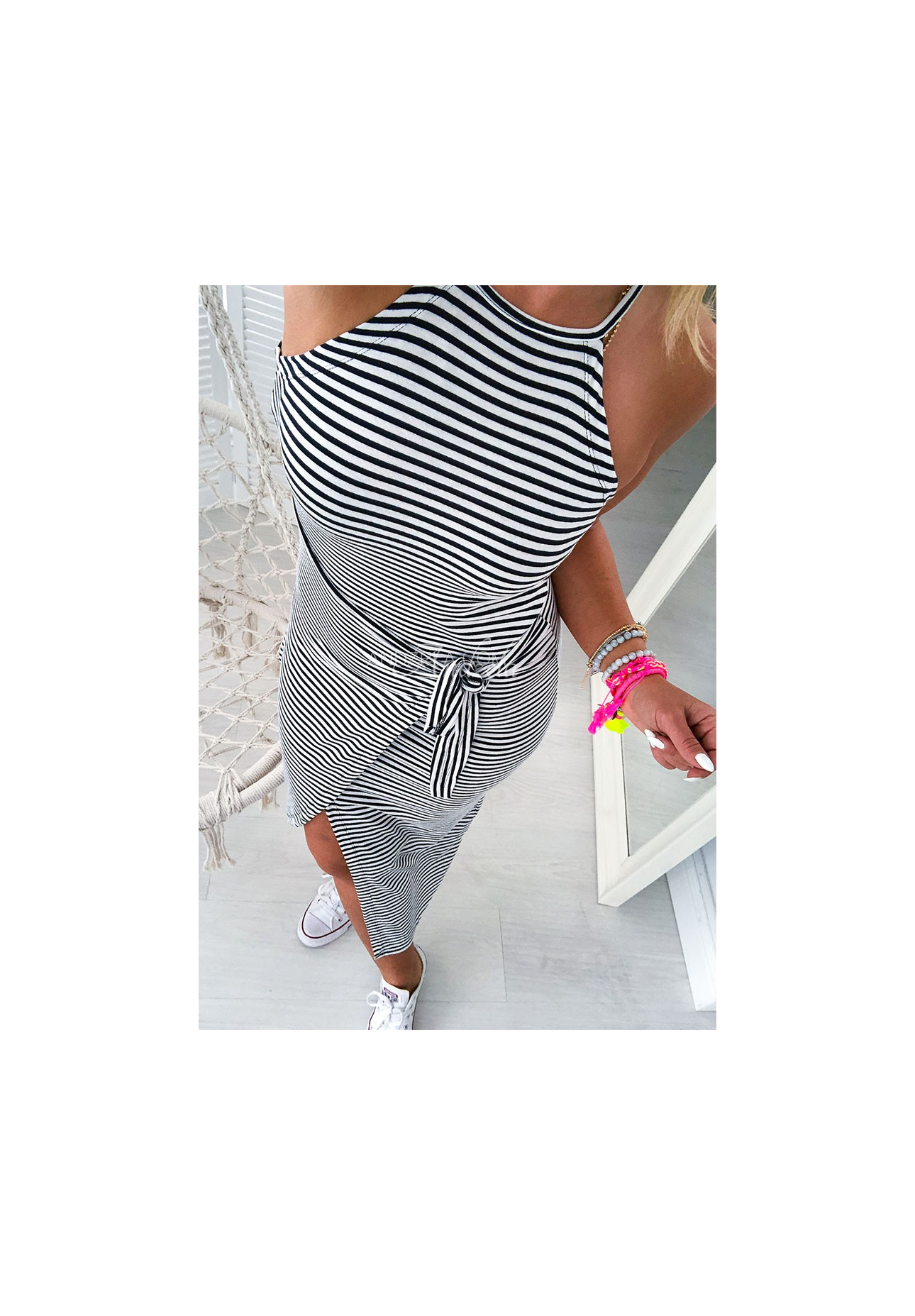 Paola striped maxi dress