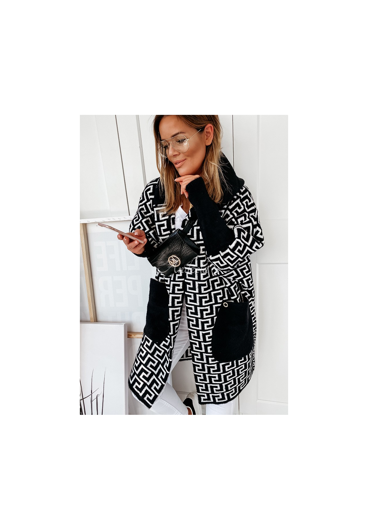 Cocomore Viviano long alpaca coat black