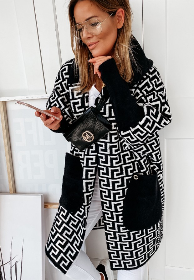 Cocomore Viviano long alpaca coat black