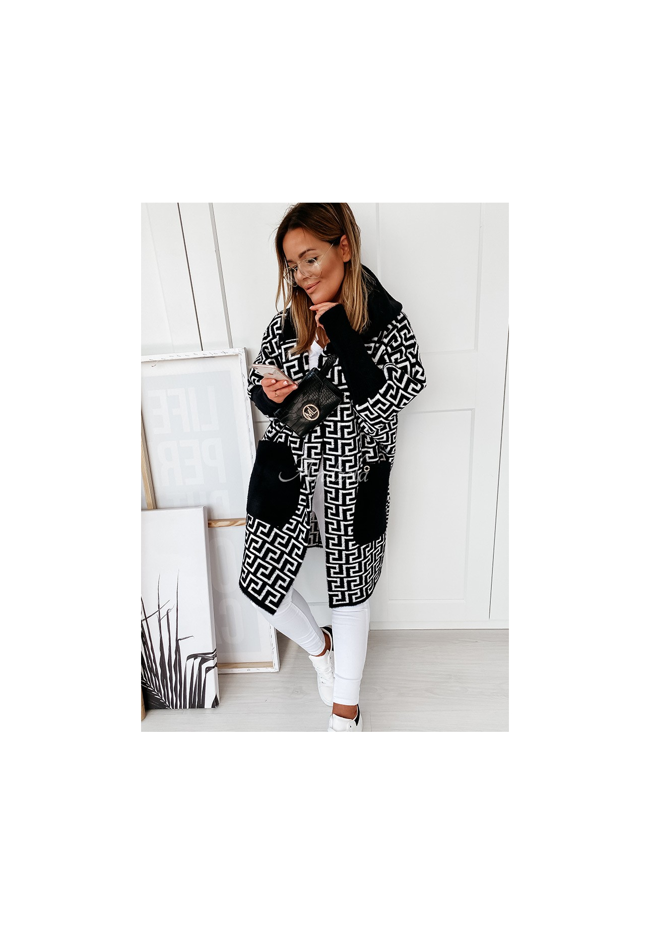 Cocomore Viviano long alpaca coat black