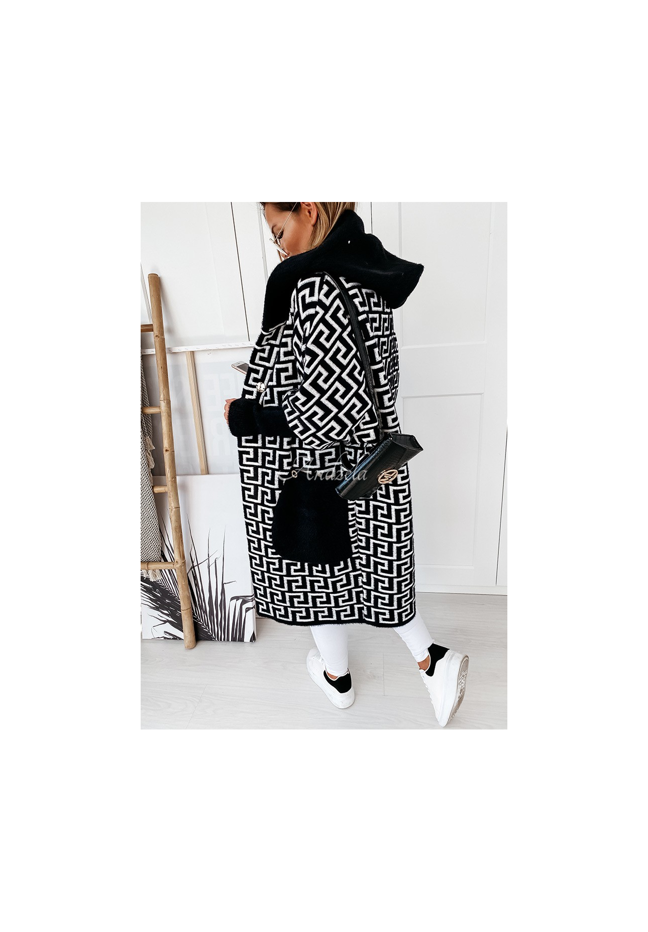 Cocomore Viviano long alpaca coat black
