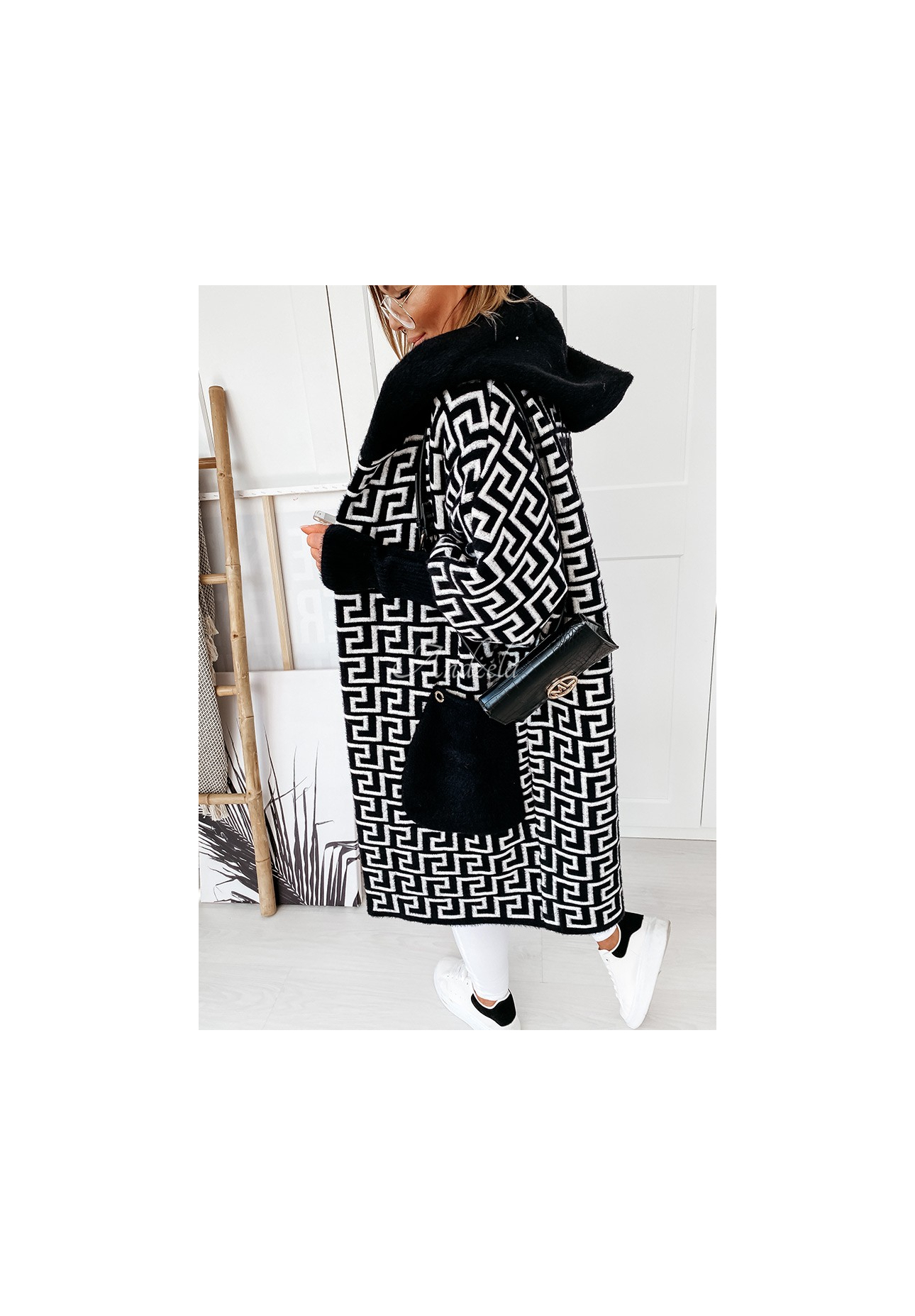 Cocomore Viviano long alpaca coat black