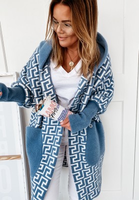 Cocomore Viviano blue long alpaca coat