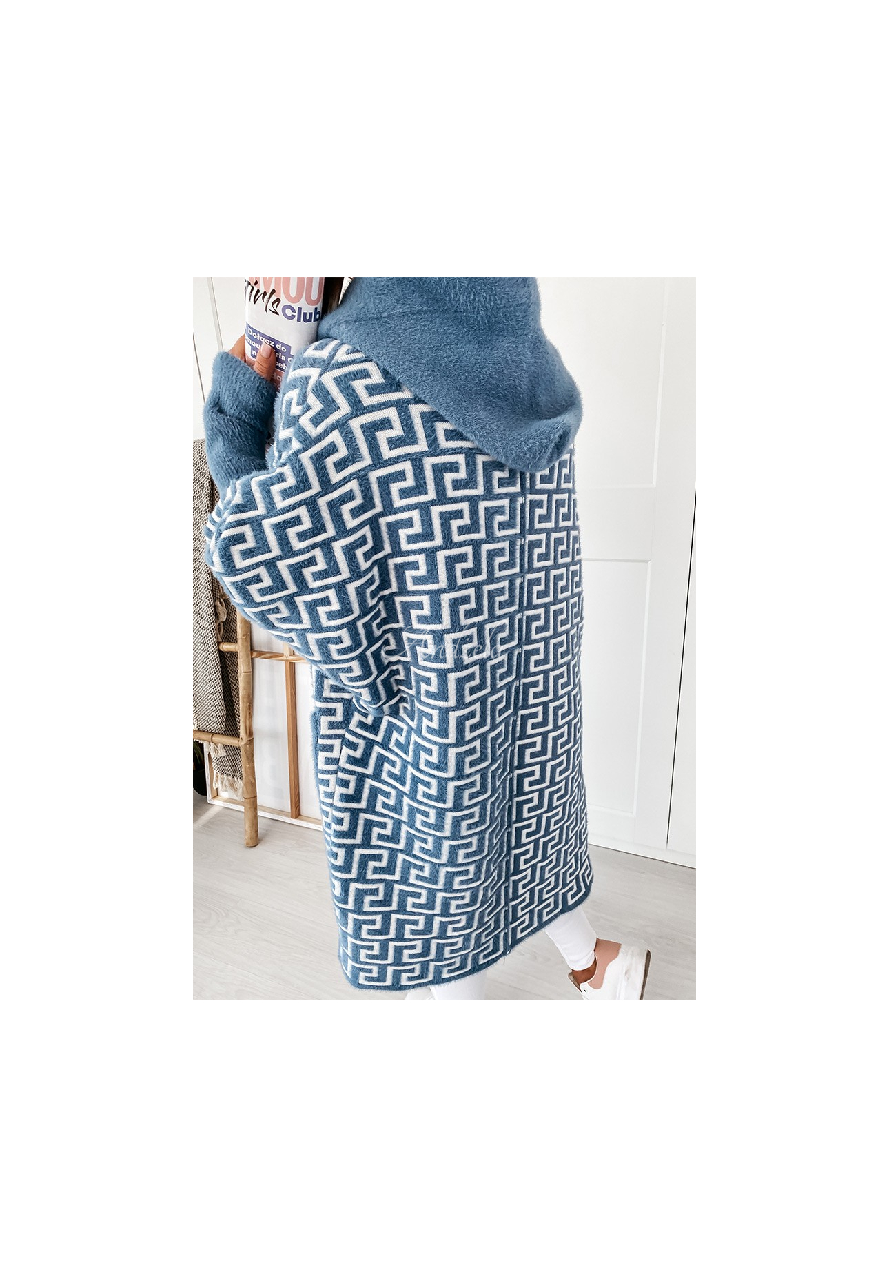 Cocomore Viviano blue long alpaca coat