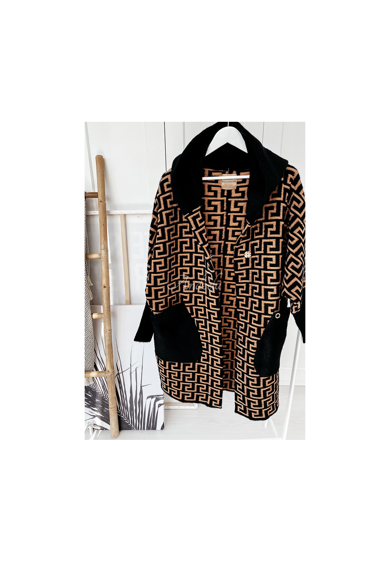 Cocomore Viviano long alpaca coat dark camel