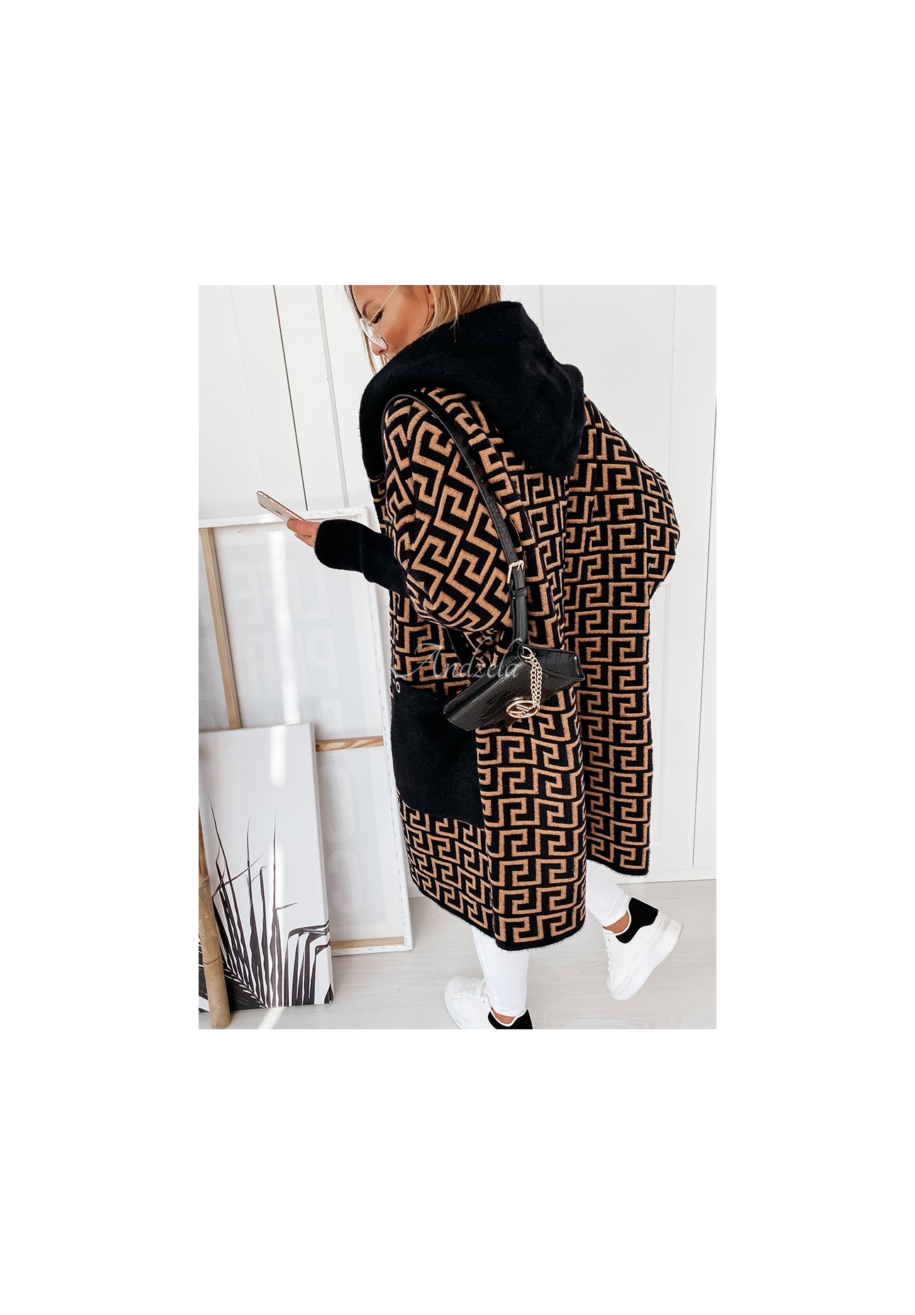 Cocomore Viviano long alpaca coat dark camel
