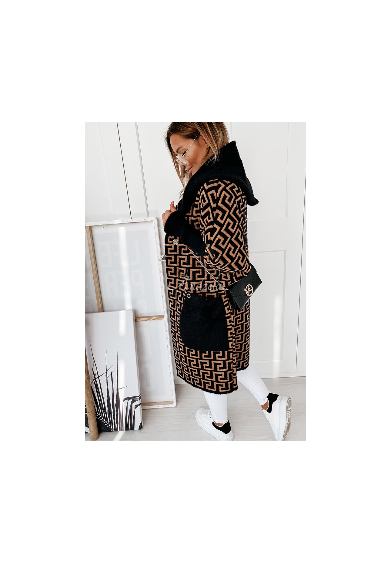 Cocomore Viviano long alpaca coat dark camel