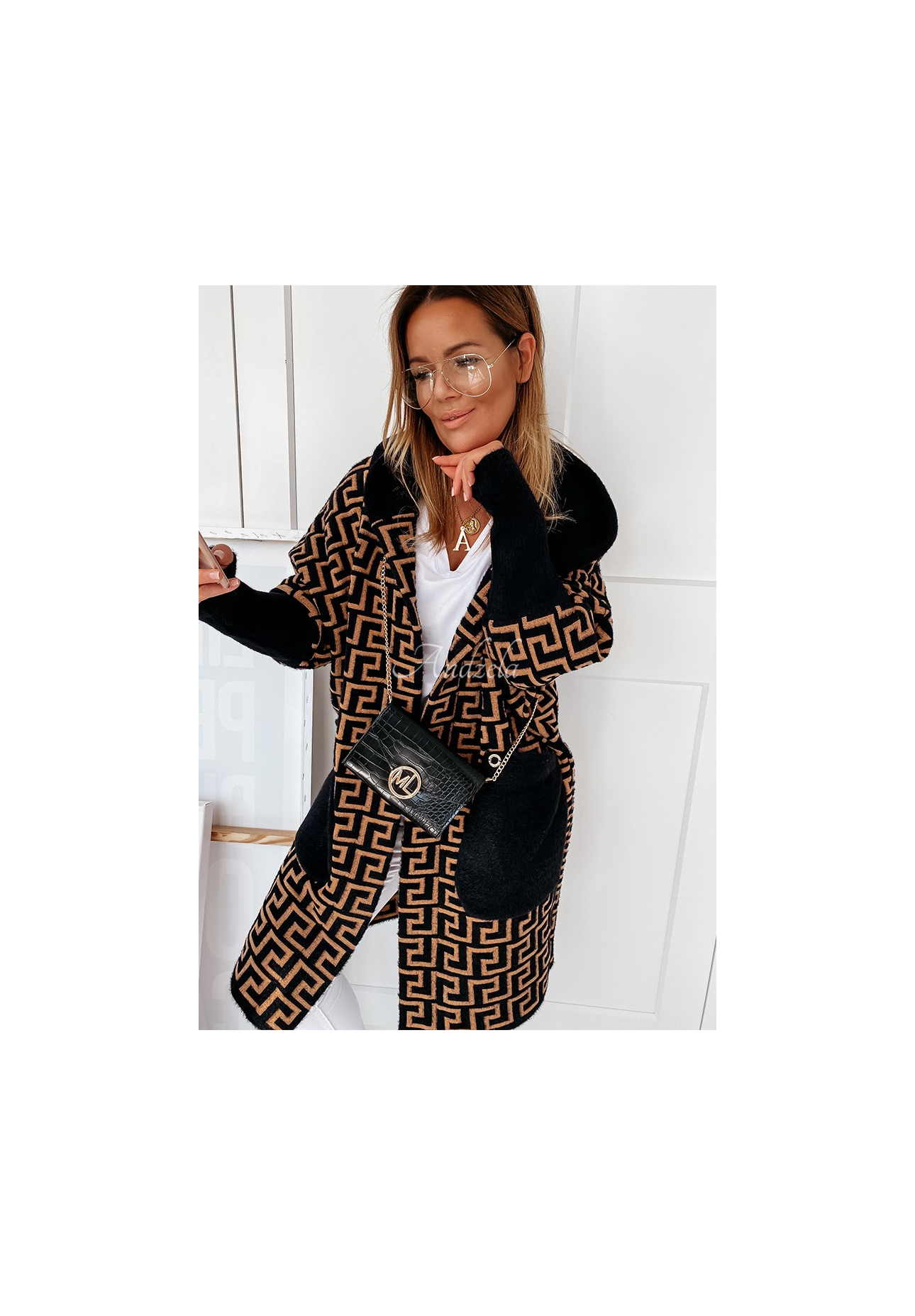 Cocomore Viviano long alpaca coat dark camel