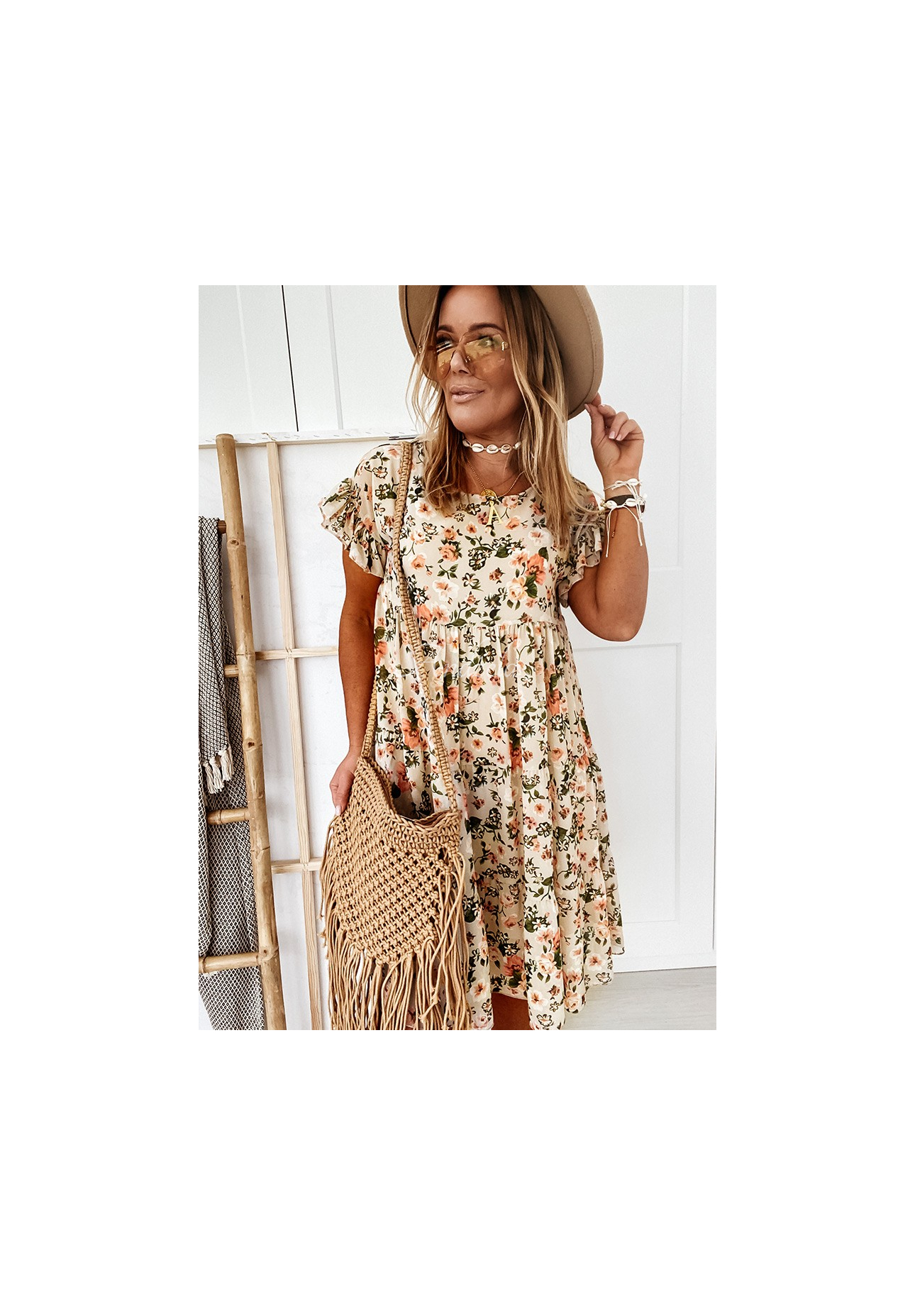 Bellarose beige floral dress