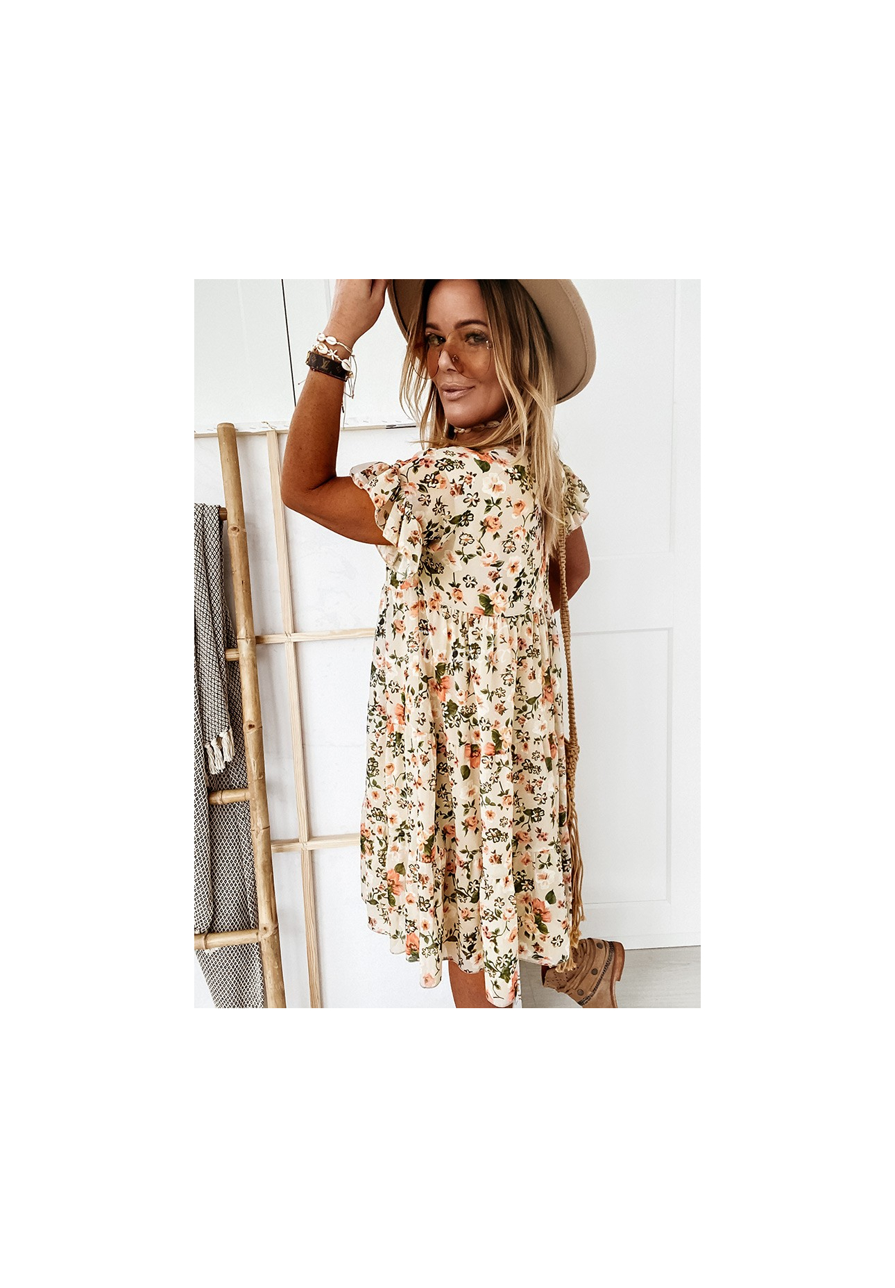 Bellarose beige floral dress