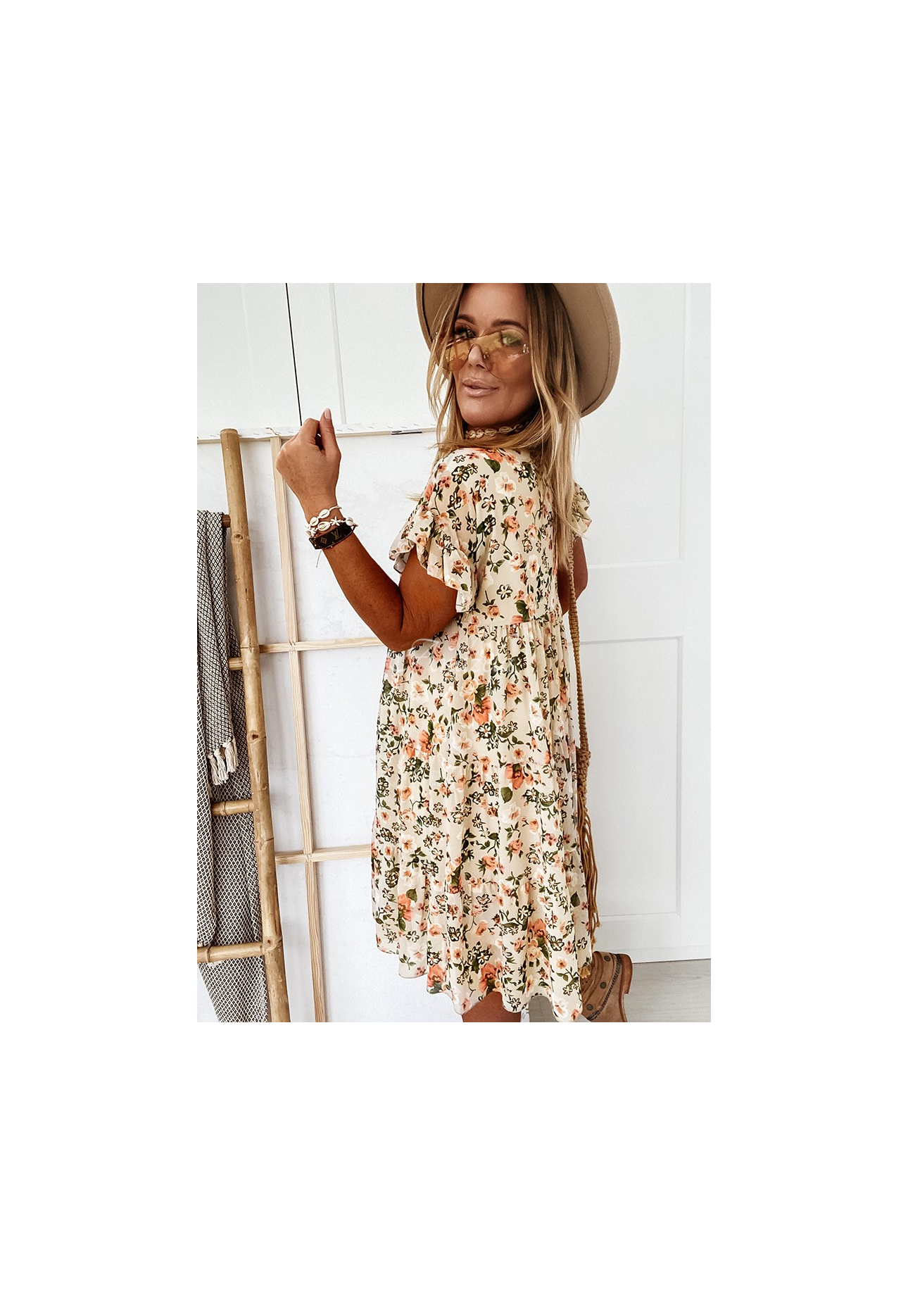 Bellarose beige floral dress