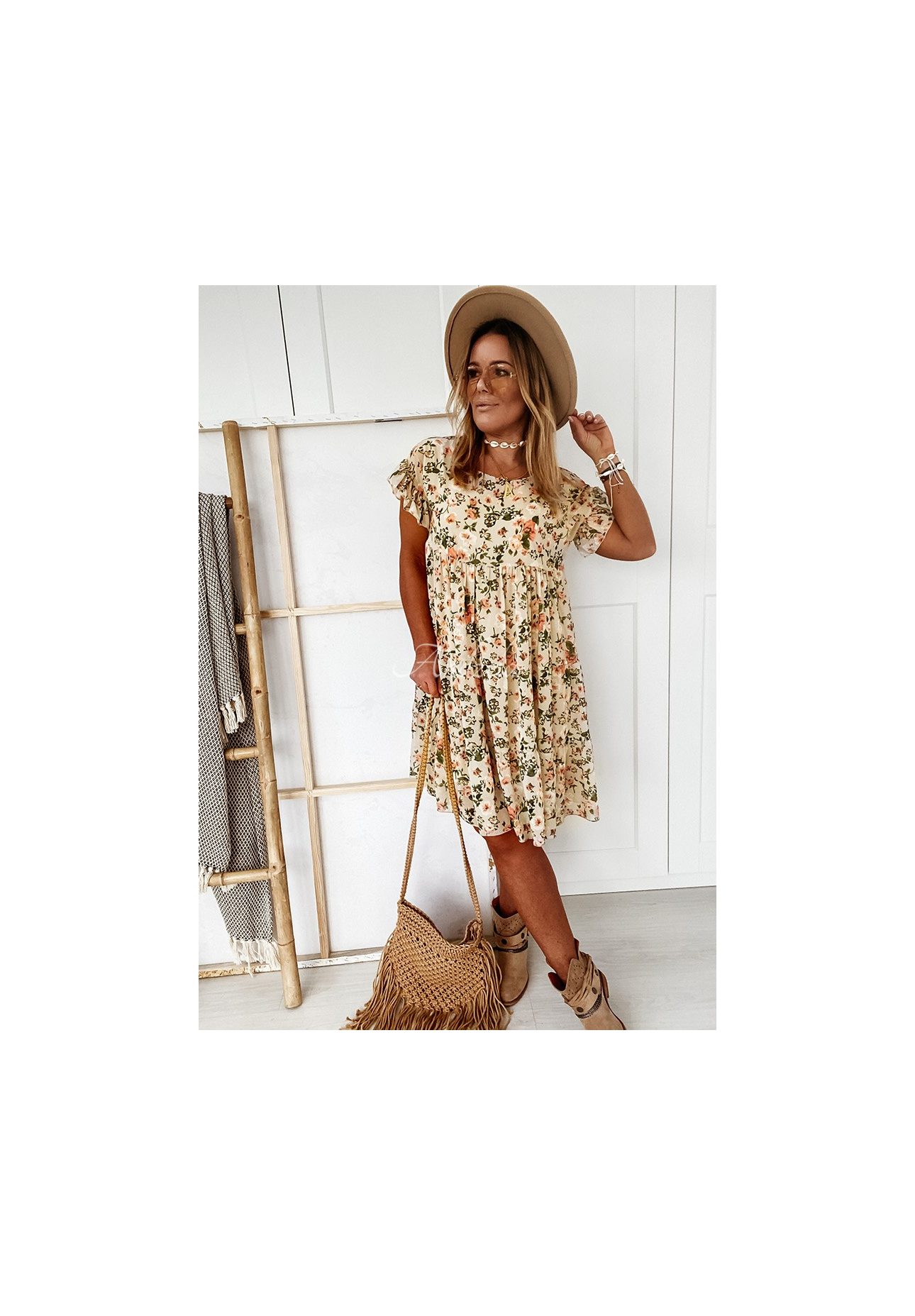 Bellarose beige floral dress