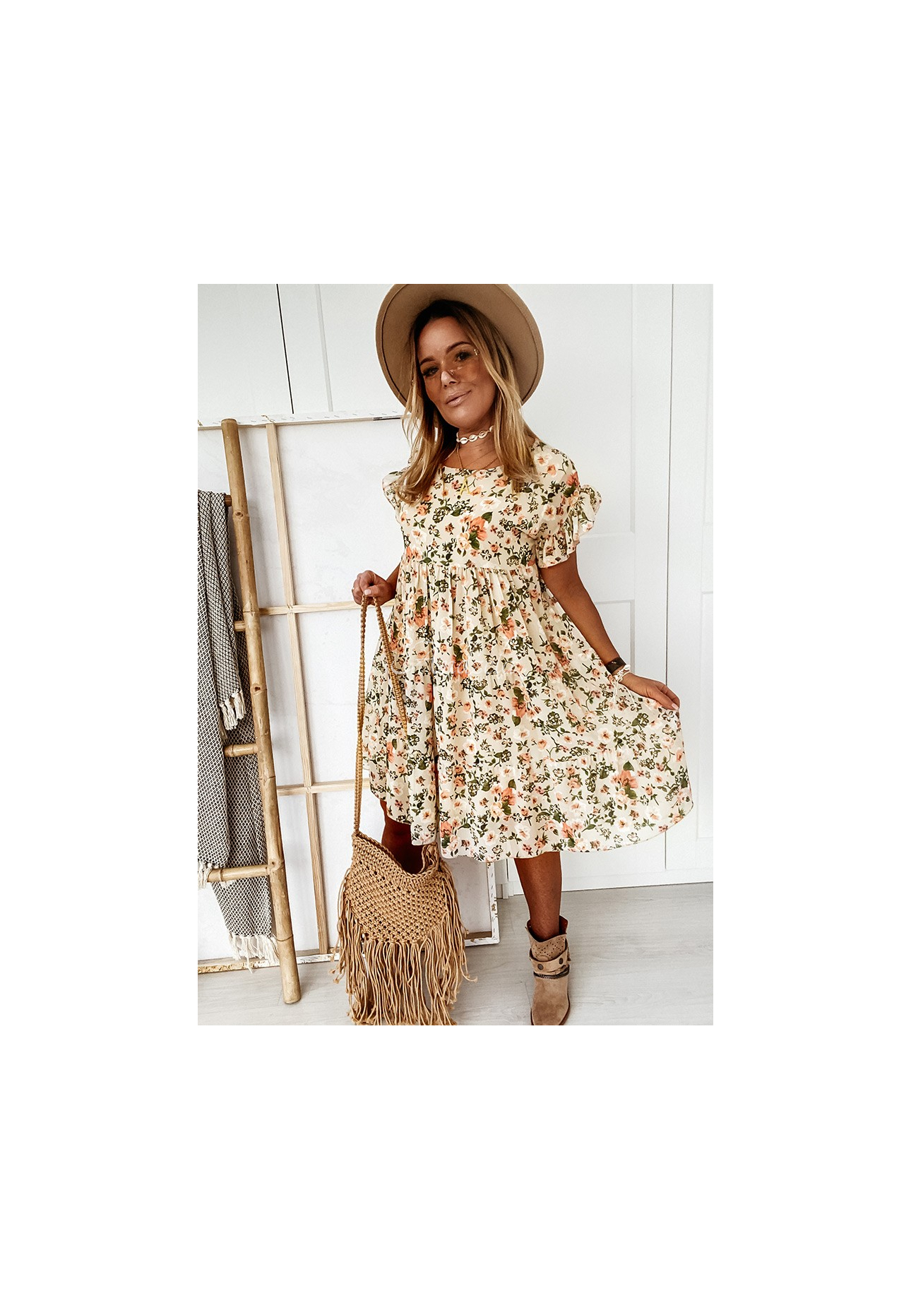 Bellarose beige floral dress