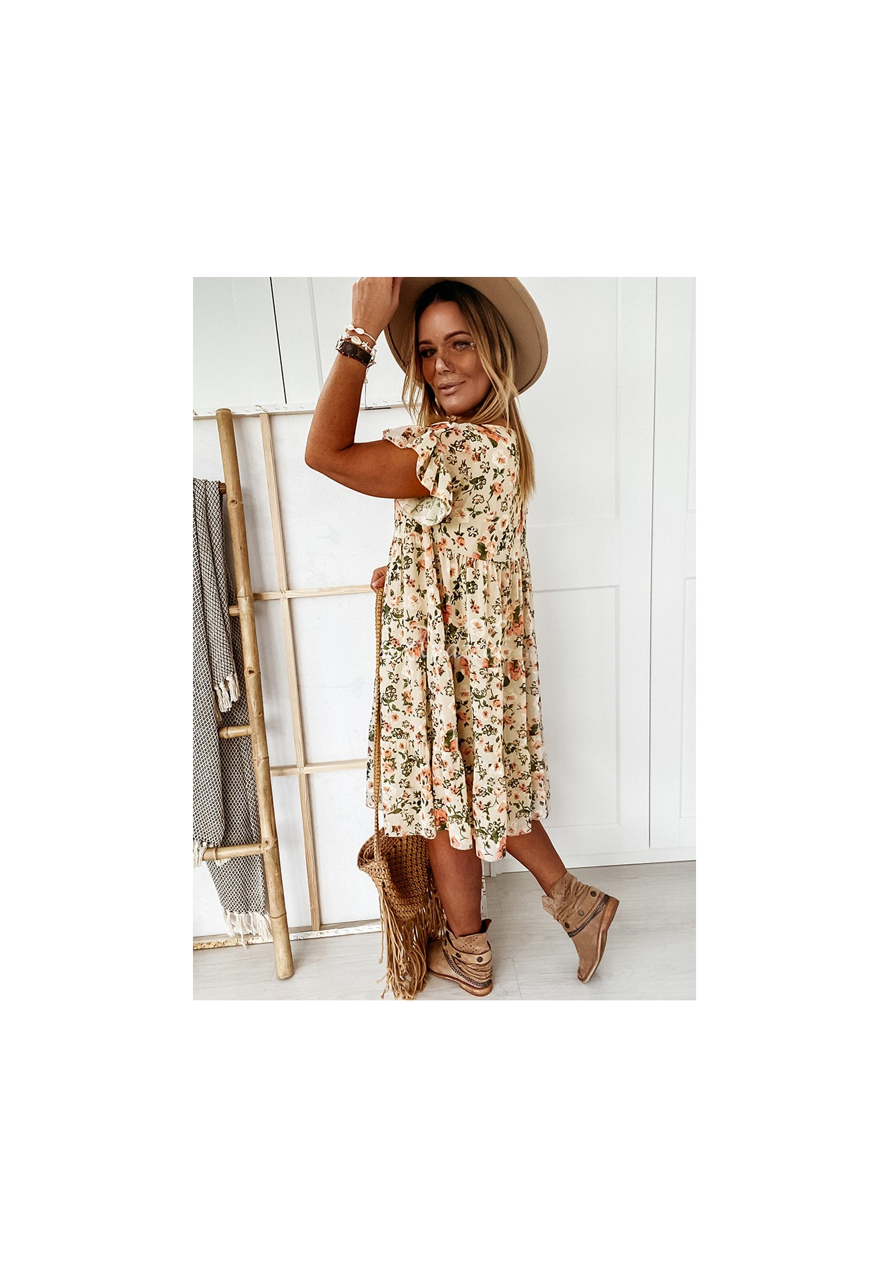 Bellarose beige floral dress