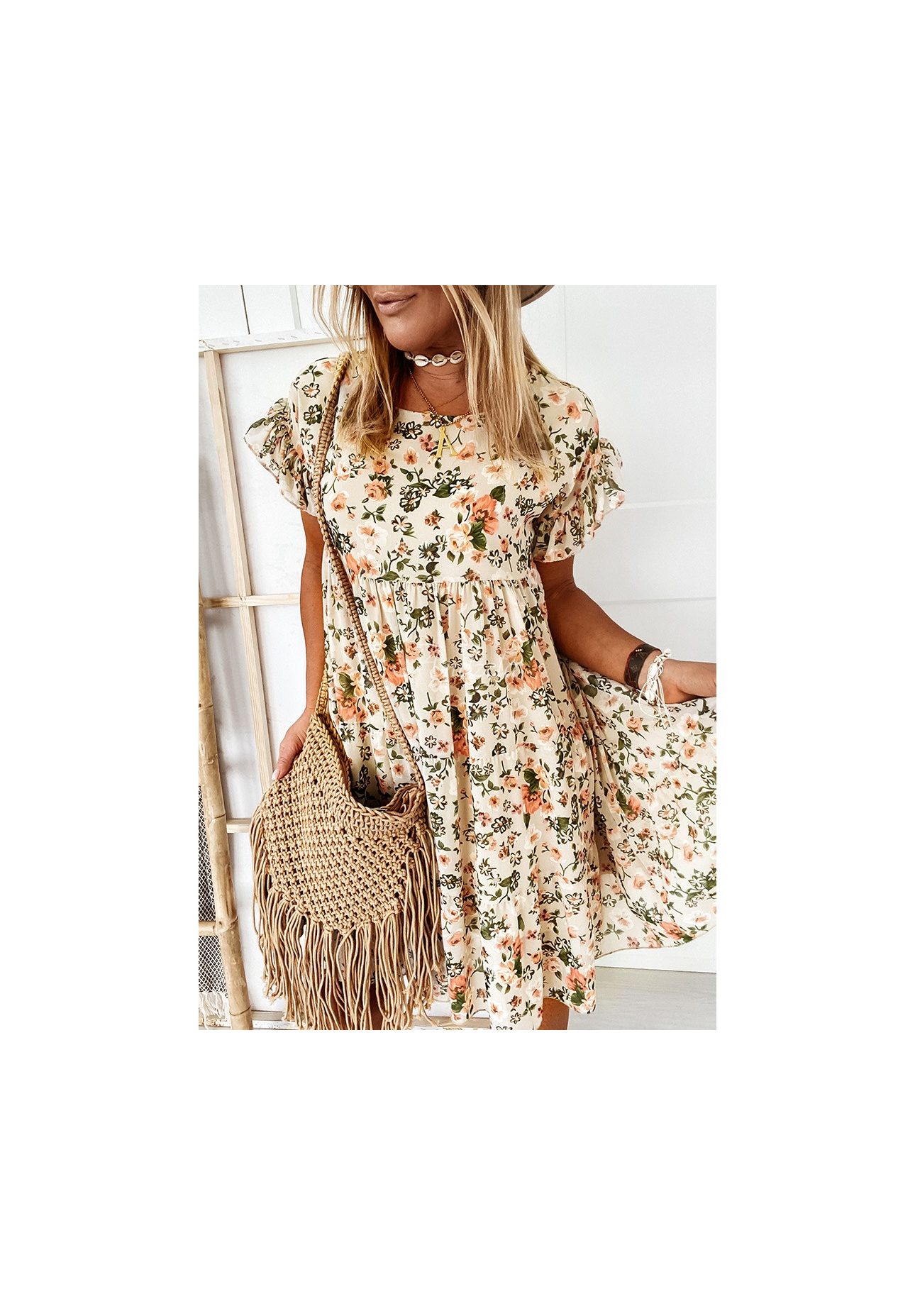 Bellarose beige floral dress