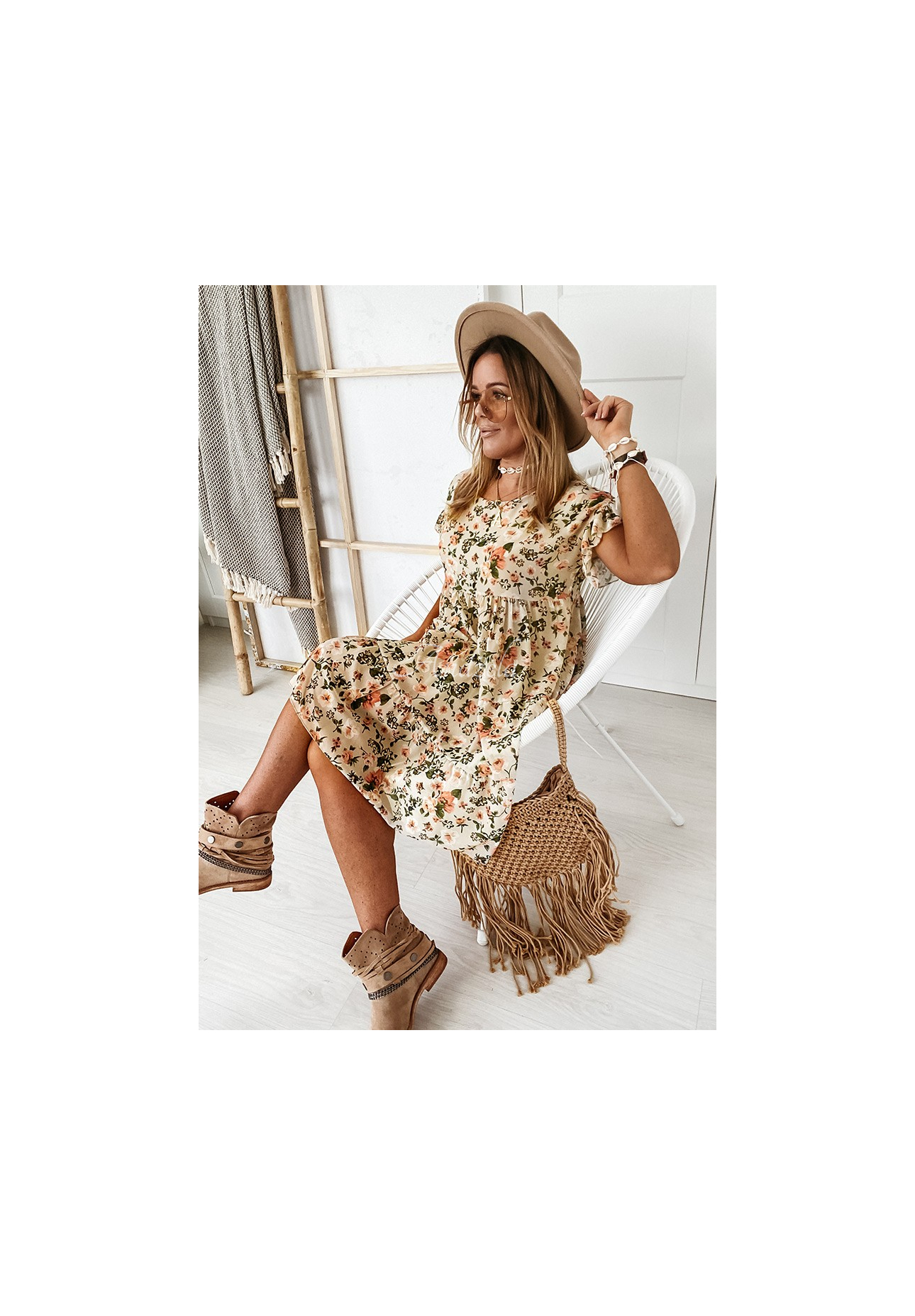 Bellarose beige floral dress