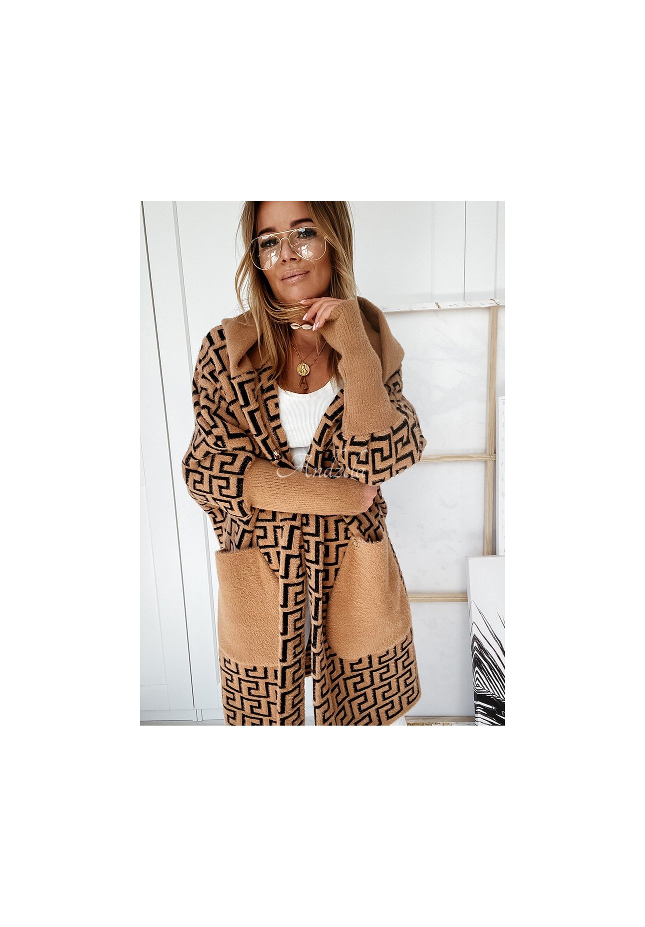 Cocomore Viviano camel long alpaca coat