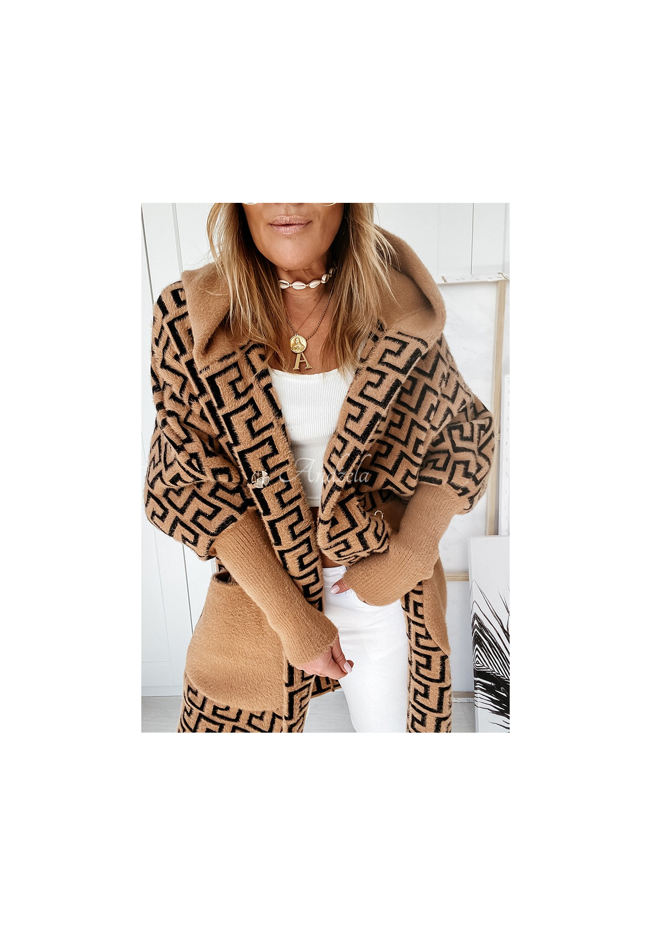 Cocomore Viviano camel long alpaca coat